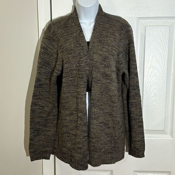 J Jill Open Knit Cardigan Brown Multicolor Cotten sweater size L - Picture 1 of 9